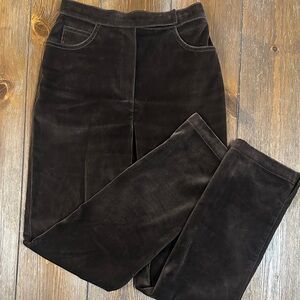 St. John Collection Brown Velvet Straight Leg Pants